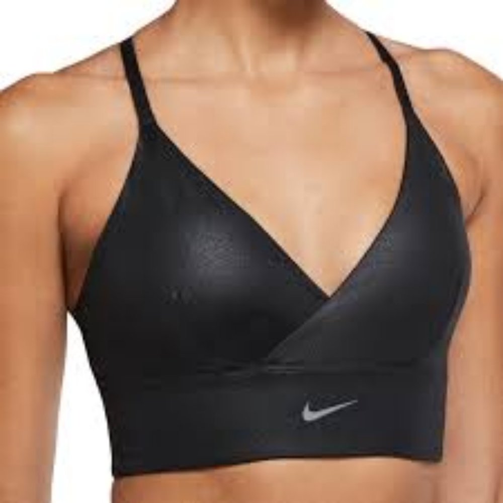 Nike Indy Longline Sports Bra, XS, Black/Smoke Grey